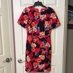 J Crew Floral Short Sleeve Dress - Size 4